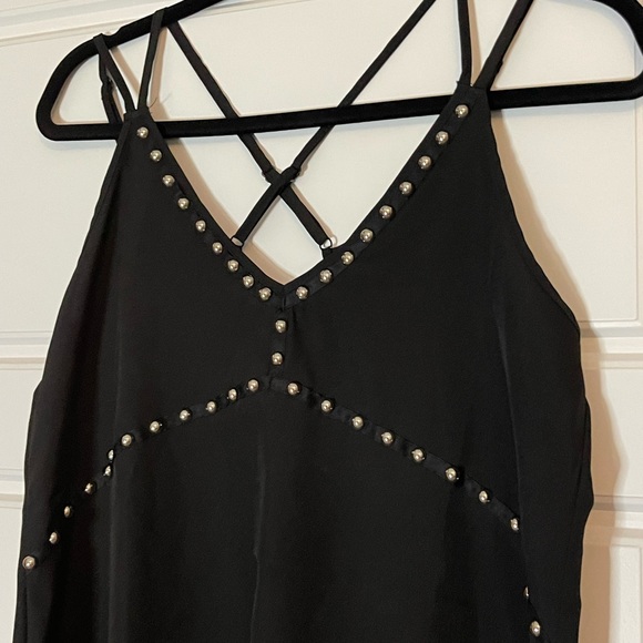 Black Studded Double strap tank size small - Picture 2 of 7